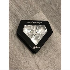 3 Crystal Diamond Paperweights